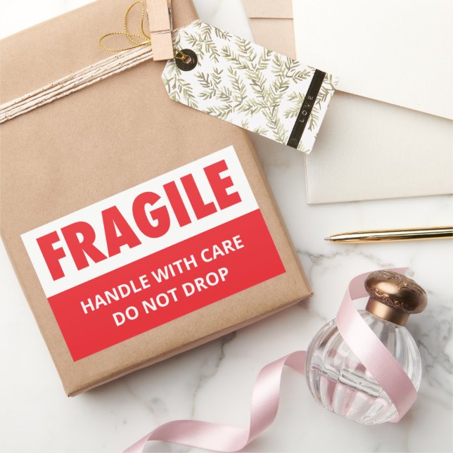 Fragile Handle With Care Do Not Drop Shipping Rectangular Sticker (Gifting)