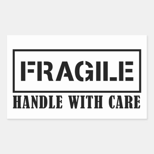 Fragile handle with care fragile sticker