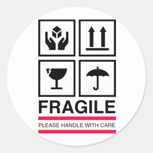 Fragile Handle with care graphic label design