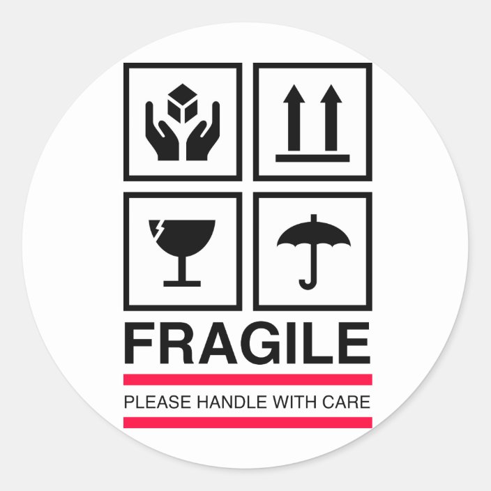 Fragile Handle With Care Graphic Label Design Zazzle Com
