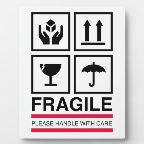 Fragile Handle with care graphic label design Plaque