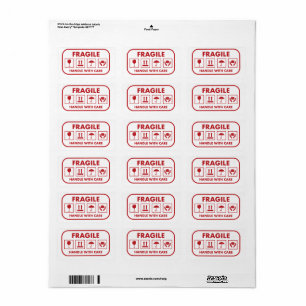 Fragile Handle with Care Mailing Label
