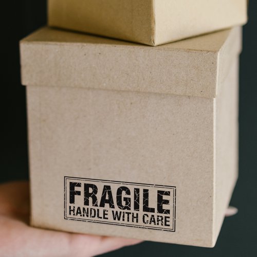 Fragile Handle With Care Packaging  Rubber Stamp