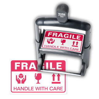 Fragile, Handle With Care, Red Self-inking Stamp