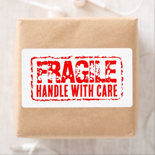 Fragile handle with care red shipping labels