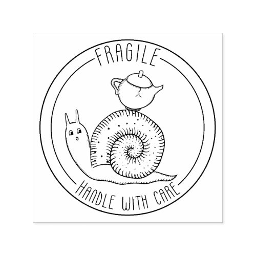 Fragile Handle with Care Self Inking Rubber Stamp