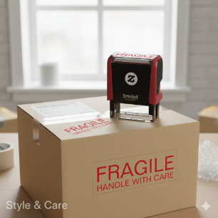 FRAGILE - HANDLE WITH CARE SELF-INKING STAMP