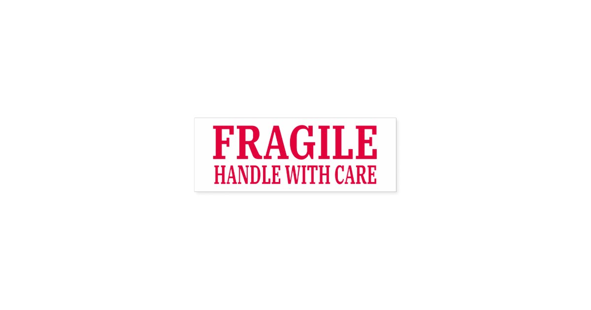 Fragile Handle With Care Simple Self Inking Stamp Zazzle Com