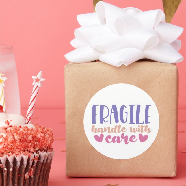 Fragile Handle With Care - Small Business Sticker (Party)