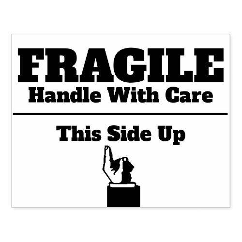 Fragile Handle With Care this side up hand Rubber Stamp