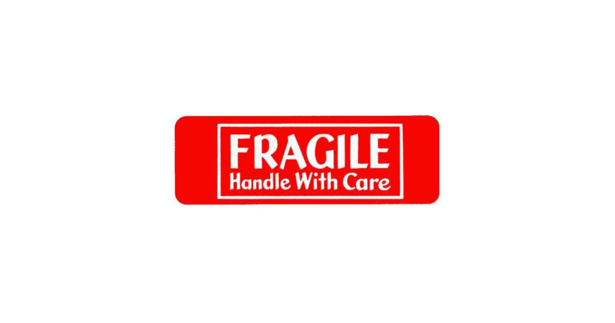 Fragile Handle With Care Warning Label Zazzle Com