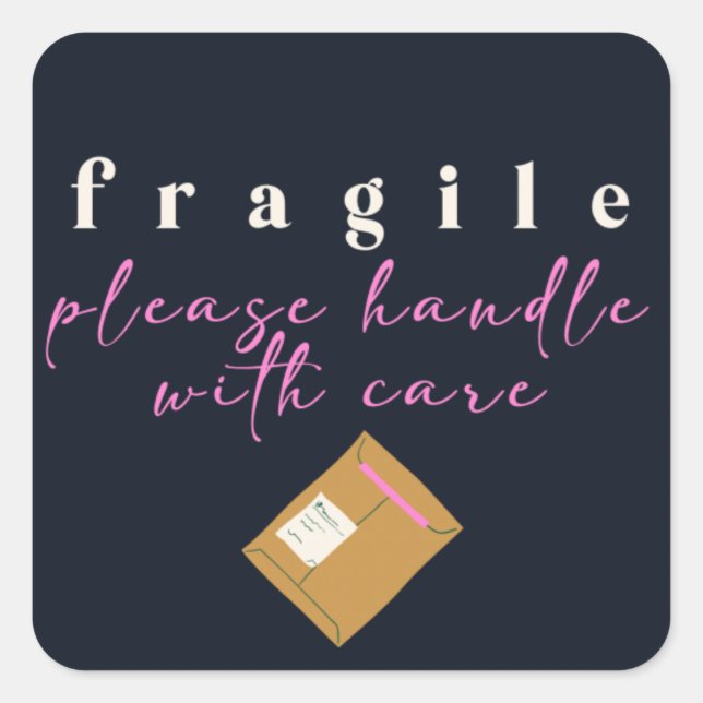 Fragile happy mail sticker (Front)