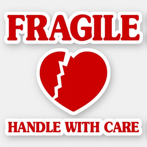 Fragile Heart Handle With Care Sticker