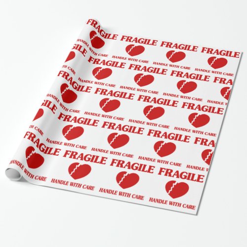 Fragile Heart Handle With Care Wrapping Paper