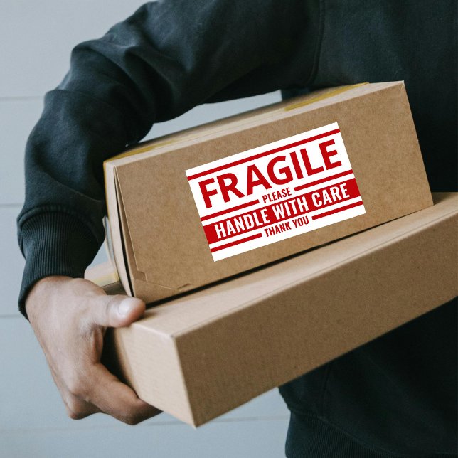 Fragile Label Red White Shipping Warning Sticker (Creator Uploaded)