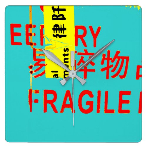 FRAGILE Markings - COOL Asian Characters Square Wall Clock FRAGILE Markings - COOL Asian Characters Square Wall Clock