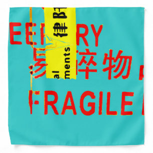 FRAGILE Markings - Torn Peeled Package Bandana
