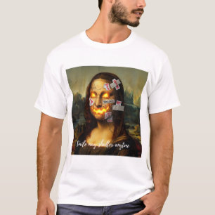 Fragile Meme Art – Mona Lisa Pumpkin Smile Parody T-Shirt