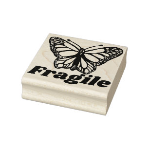 Fragile Monarch Butterfly Watercolor Painting  Rubber Stamp