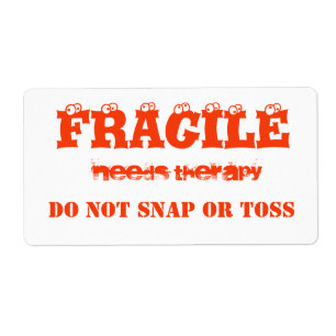 Fragile orange color label