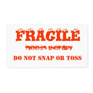 Fragile orange  color label