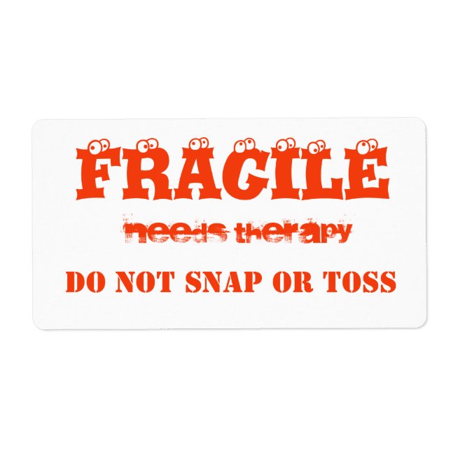 Fragile orange  color label (Front)