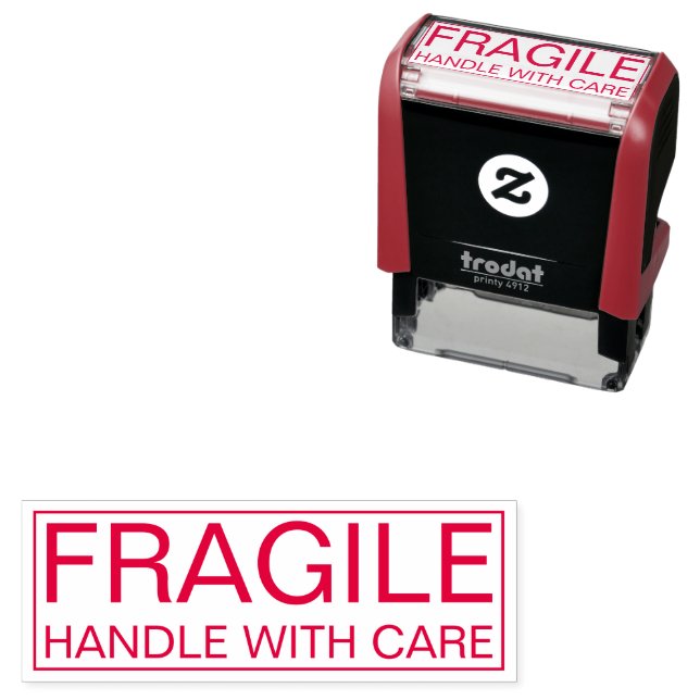 Fragile Package Care Self-Inking Stamp for Shippin (In Situ)