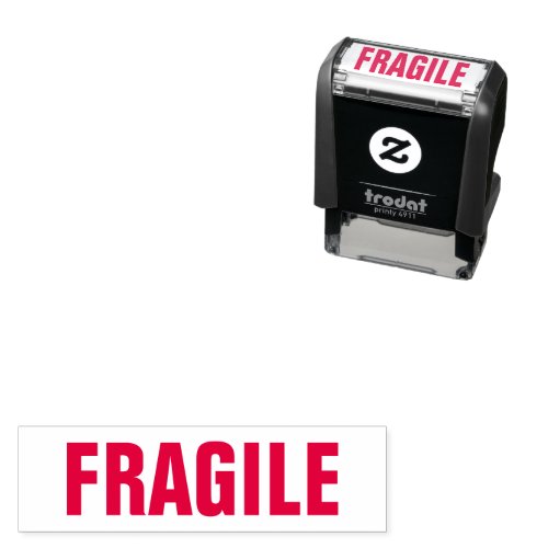 Fragile Packaging Supplies Small Business Red Self_inking Stamp