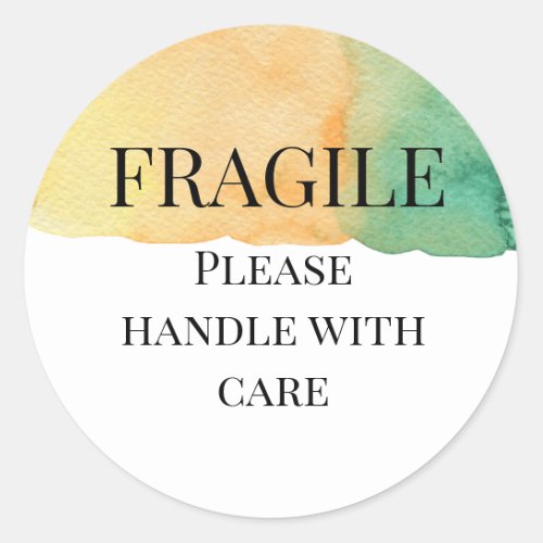 Fragile please handle with care classic round sticker