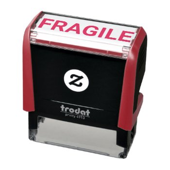 Fragile Red Self- Inking Rubber Stamp by Mousefx at Zazzle