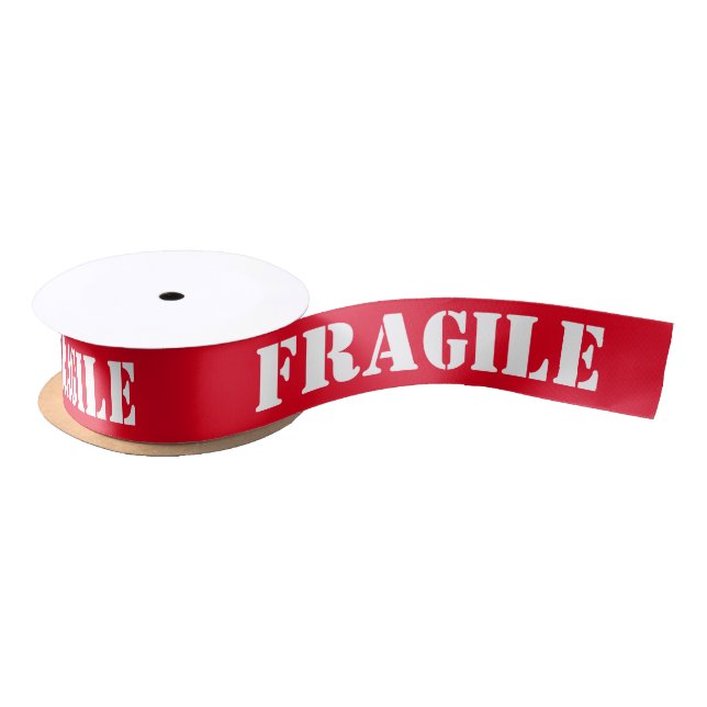 Fragile shipping satin ribbon (Spool)