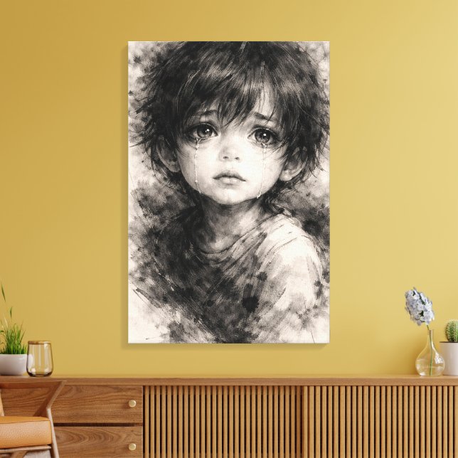 Fragile Silence – Innocent Soul Canvas Print (Insitu(LivingRoom))