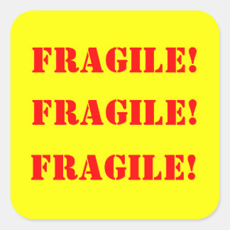 Fragile Square Strickers Sticker