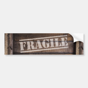Fragile wood crate vintage bumper sticker