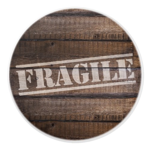 Fragile wood crate vintage ceramic knob
