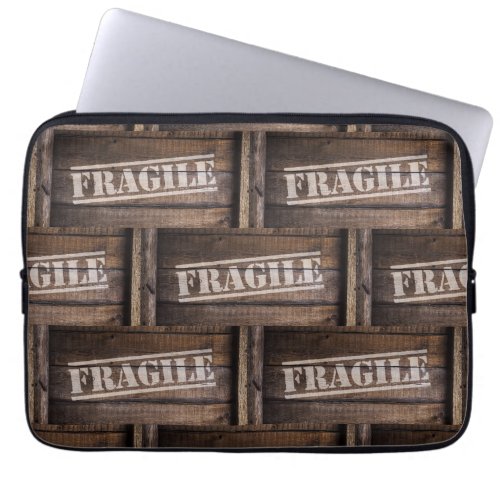 Fragile wood crate vintage laptop sleeve
