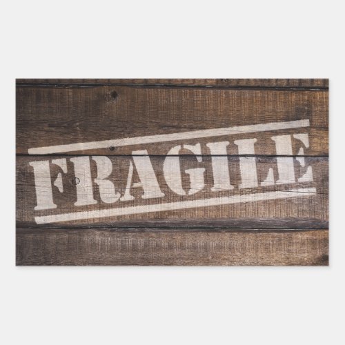 Fragile wood crate vintage rectangular sticker