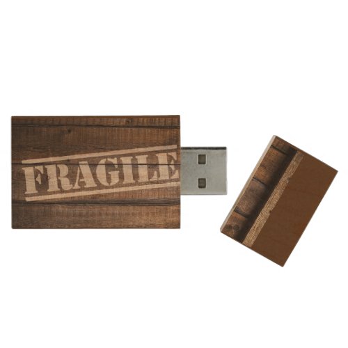 Fragile wood crate vintage wood flash drive