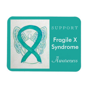 Fragile X Syndrome Awareness Ribbon Angel Magnet