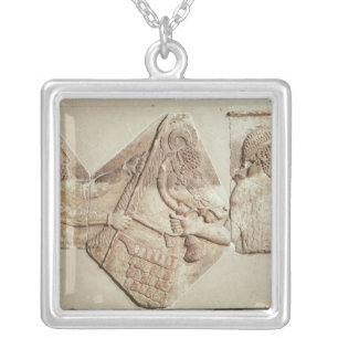 Fragment of a depicting Median tributaries Silver Plated Necklace