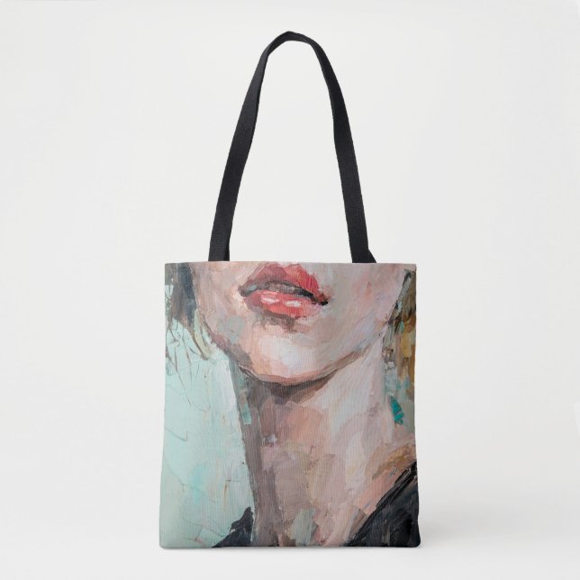 Fragment of art painting. Portrait of a girl with  Tote Bag (Front)