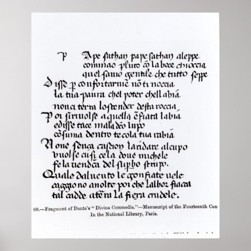 Fragment of Dantes  Divina Commedia Poster