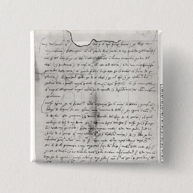 Fragment of letter written by Christopher Button (Front)