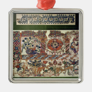 Fragment of textile depicting Jonah and the Whale Metal Ornament