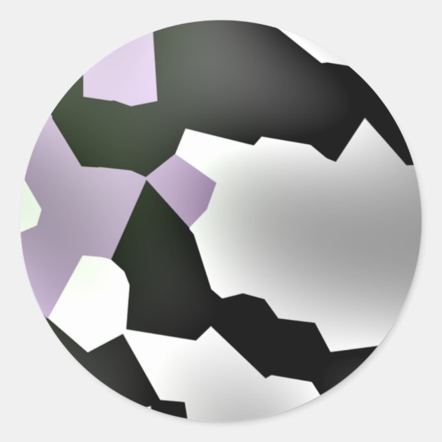 "Fragmented Dream" Digital Abstract Art Classic Round Sticker (Front)