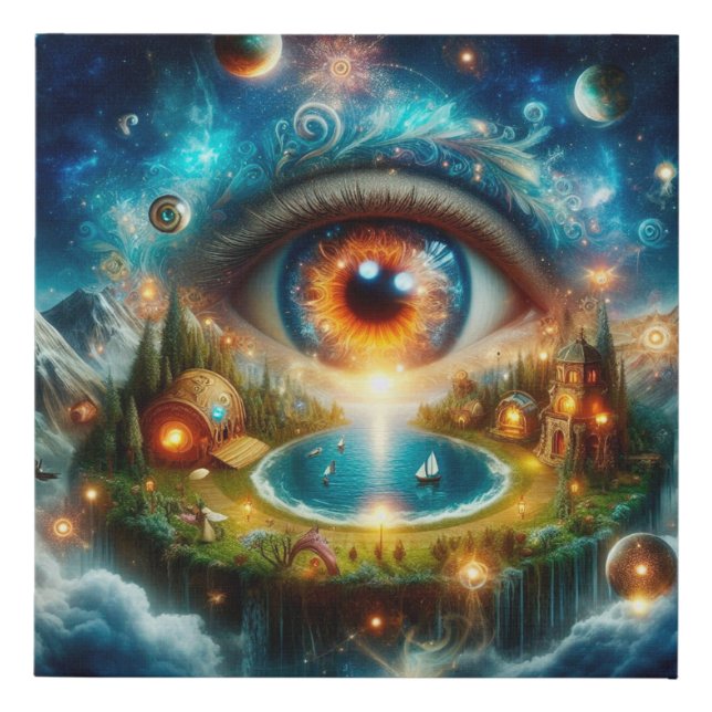 Fragmented Dreams — Digital Art Faux Canvas Print (Front)