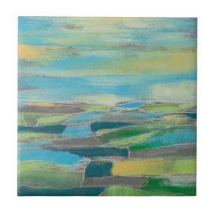 Fragmented Field I Ceramic Tile