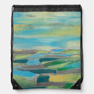 Fragmented Field I Drawstring Bag