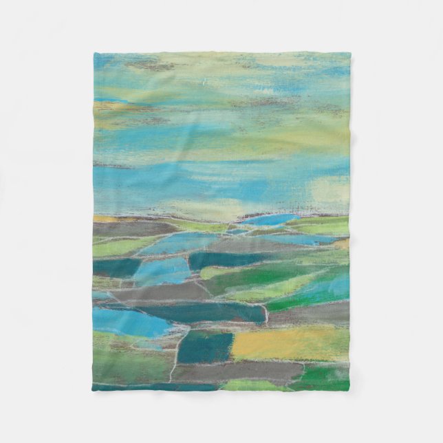 Fragmented Field I Fleece Blanket (Front)