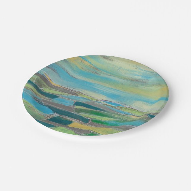 Fragmented Field I Paper Plates (Angled)